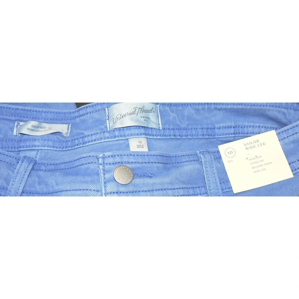 Universal Thread Women's High Rise Sailor Wide Leg Ankle Jeans in Blue Size 10 - Picture 9 of 10